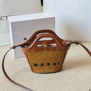 Marni Tan and Brown Mini Bag